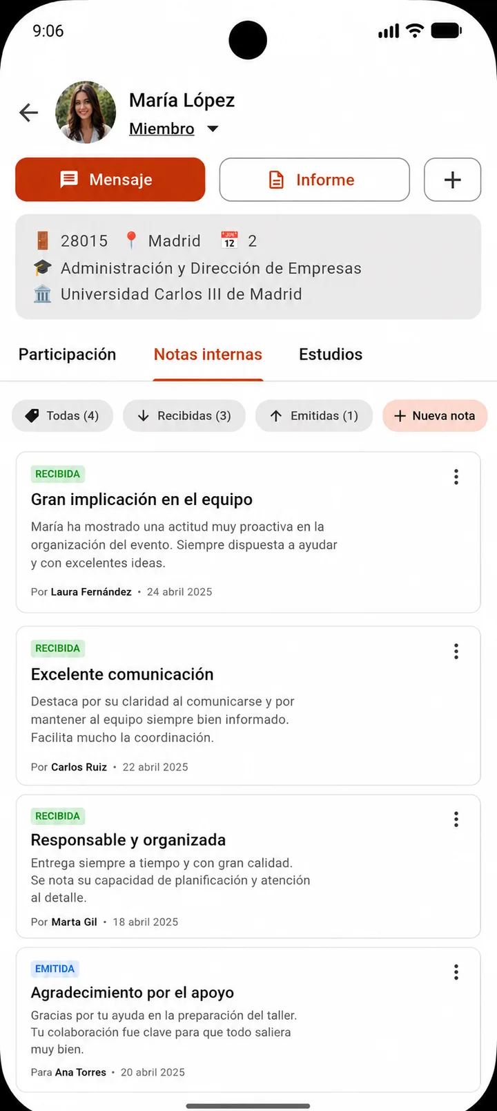 Notas internas